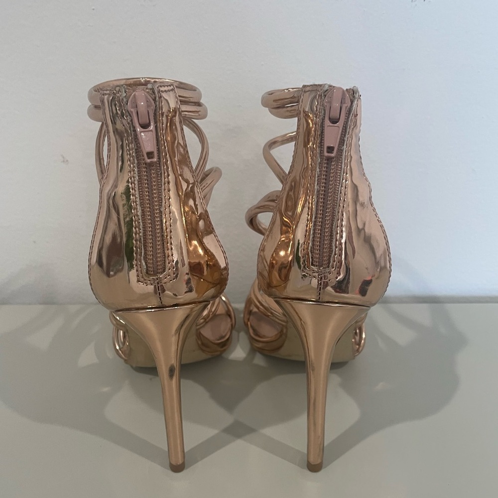 Steve Madden Strappy Rose Gold Heels - Picture 3 of 7
